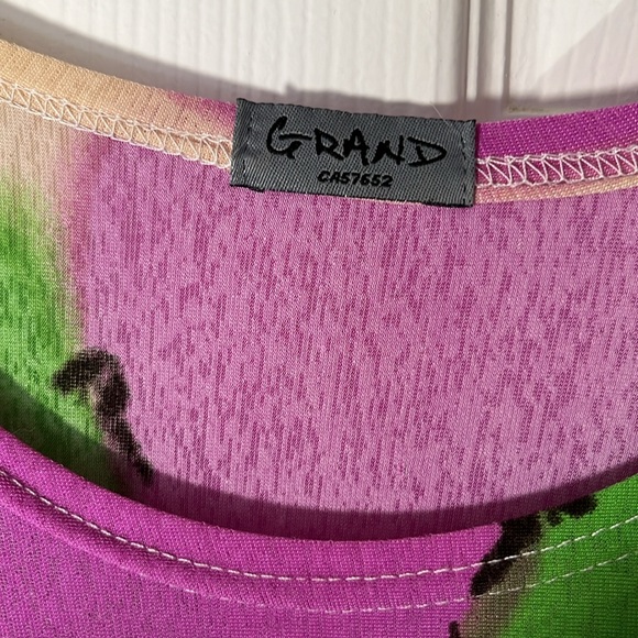 GRAND art to wear colorburst oversize tunic top sequins pull over sleeveless OS - Picture 3 of 10